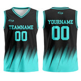 Custom Black Teal Basketball Jersey Uniform Suit Printed Your Logo Name Number