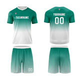 Custom Dark Green White Uniform Jersey Kids Adults Personalized Set Jersey Shirt