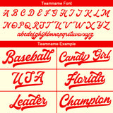 Custom Baseball Jersey Stitched Design Personalized Hip Hop Baseball Shirts Cream-Red