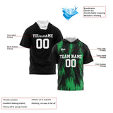 Custom Black Green Short Sleeve Hoodies for Men Women Shirts with Hoods Printed Name Logo