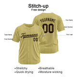 Custom Baseball Jersey Stitched Design Personalized Hip Hop Baseball Shirts Gold-Brown