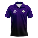 Custom Purple Black Football Polo Shirts  Add Your Unique Logo/Name/Number