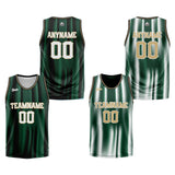 Custom Reversible Basketball Suit for Adults and Kids Personalized Jersey Dark Green&White