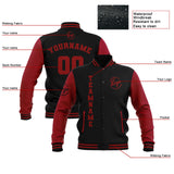 Custom Black Red Waterproof Varsity Jackets Personalized Stitched Name Number Logo to Letterman Jackets