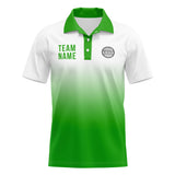 Custom Green Football Gradient Polo Shirts  Add Your Unique Logo/Name/Number