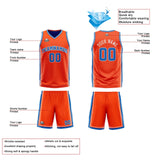 Custom Orange Blue White Reversible Basketball Suit for Adults and Kids Personalized Jersey