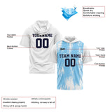 Custom White Light Blue Short Sleeve Hoodies for Men Women Shirts with Hoods Printed Name Logo
