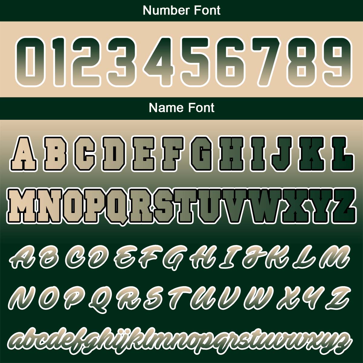 Custom Gradient Varsity Jacket Letterman jacket for Men, Women and Youth Khaki Dark Green