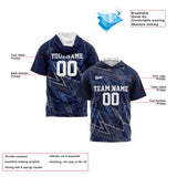 Custom Navy Short Sleeve Hoodies for Men Women Shirts with Hoods Printed Name Logo
