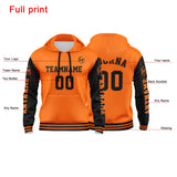 Custom Orange Black  Sweatshirt Hoodie For Men Women Girl Boy Print Your Logo Name Number