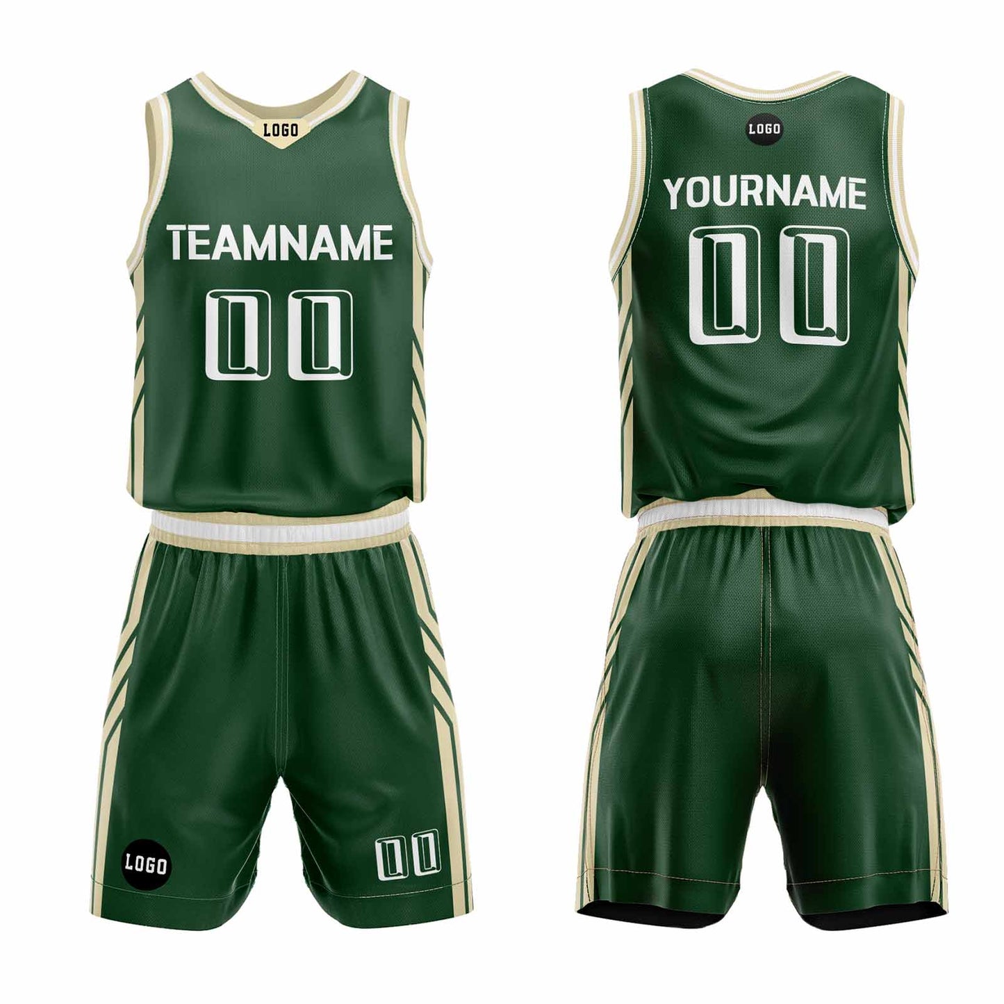Custom Forest Green Basketball Jersey Uniform Suit Printed Your Logo Name Number