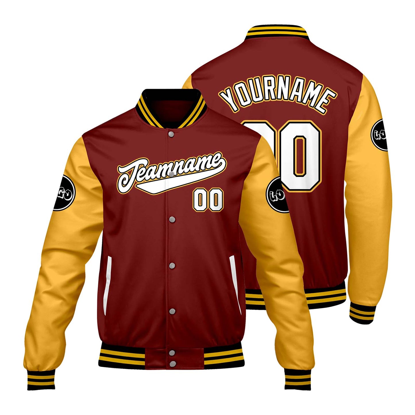 Custom Red Yellow Varsity Jackets for Men Women Youth Personalized Letterman Jackets