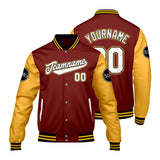 Custom Red Yellow Varsity Jackets for Men Women Youth Personalized Letterman Jackets