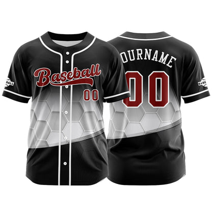 Custom Black Button Down Baseball Jersey for Men Women Adult Youth Print Name Number Logo