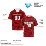Custom Red Short Sleeve Hoodies for Men Women Shirts with Hoods Printed Name Logo