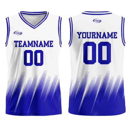 Custom White Blue Basketball Jersey Uniform Suit Printed Your Logo Name Number