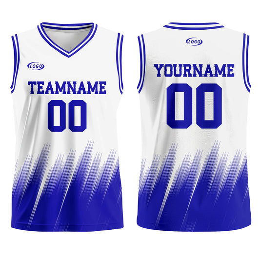 Custom White Blue Basketball Jersey Uniform Suit Printed Your Logo Name Number