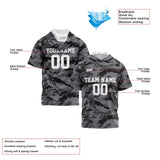 Custom Grey Short Sleeve Hoodies for Men Women Shirts with Hoods Printed Name Logo
