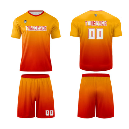 Custom Orange Red Uniform Jersey Kids Adults Personalized Set Jersey Shirt