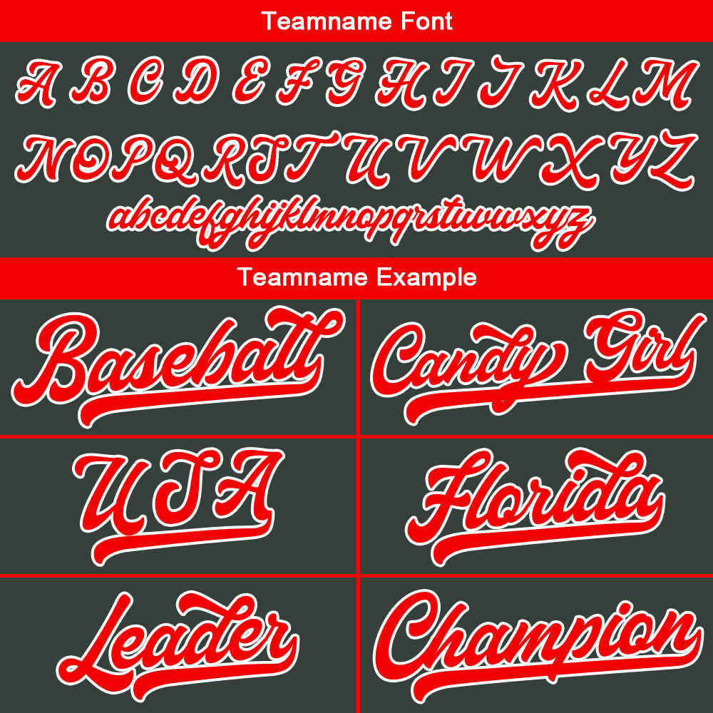Custom Baseball Jersey Stitched Design Personalized Hip Hop Baseball Shirts Dark Gray-Red