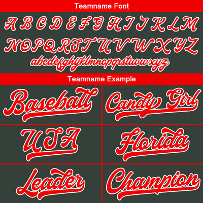 Custom Baseball Jersey Stitched Design Personalized Hip Hop Baseball Shirts Dark Gray-Red