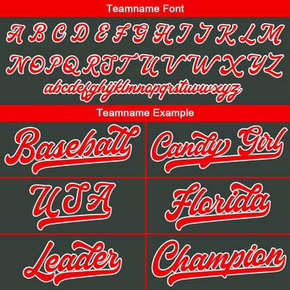 Custom Baseball Jersey Stitched Design Personalized Hip Hop Baseball Shirts Dark Gray-Red