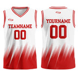 Custom White Red Basketball Jersey Uniform Suit Printed Your Logo Name Number