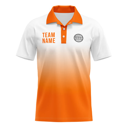 Custom White Orange Football Polo Shirts  Add Your Unique Logo/Name/Number