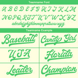 Custom Baseball Jersey Stitched Design Personalized Hip Hop Baseball Shirts Cream-Green