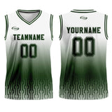 Custom White Green Gradient Basketball Jersey Uniform Suit Printed Your Logo Name Number