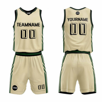 Custom Khaki Basketball Jersey Uniform Suit Printed Your Logo Name Number