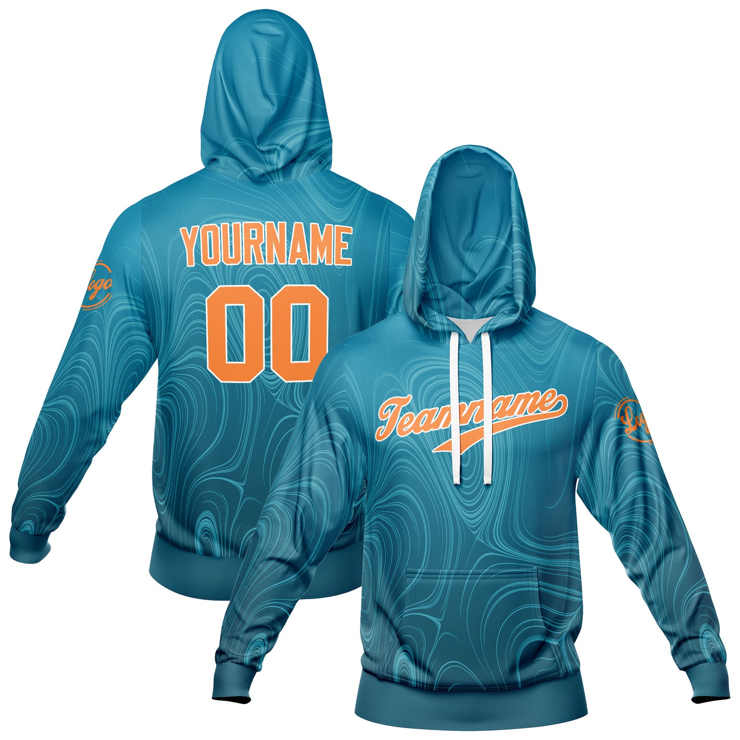 Custom Lake Blue Hoodie Sweatshirt Set for Men Women Youth Tops and Pants Set Tracksuit
