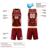 Custom Burgundy Black Reversible Basketball Jersey Uniform Suit Printed Your Logo Name Number