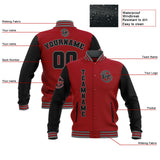 Custom Black Red Grey Waterproof Varsity Jackets Personalized Stitched Name Number Logo to Letterman Jackets