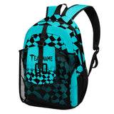 Customize Aqua Black Sports Backpacks Featuring Personalized Names, Numbers and Logos