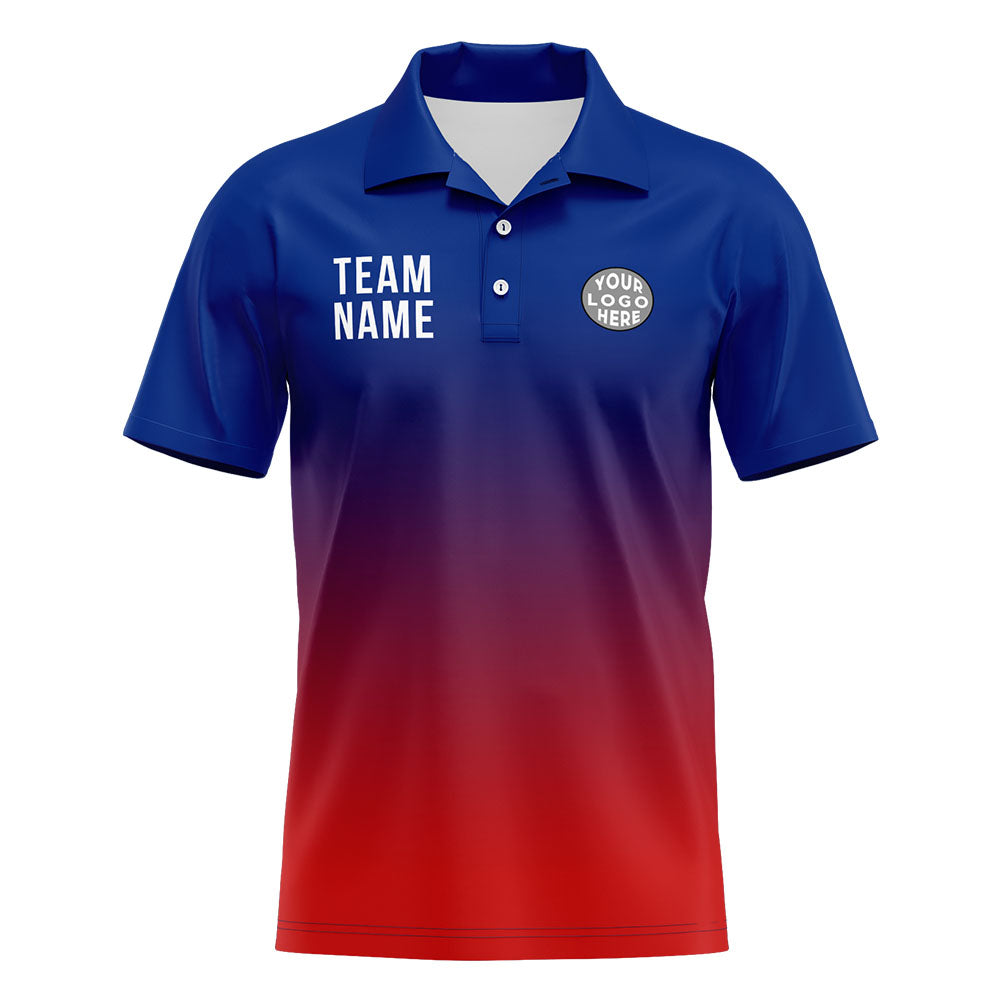 Custom Royal Red Football Polo Shirts  Add Your Unique Logo/Name/Number