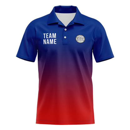 Custom Royal Red Football Polo Shirts  Add Your Unique Logo/Name/Number