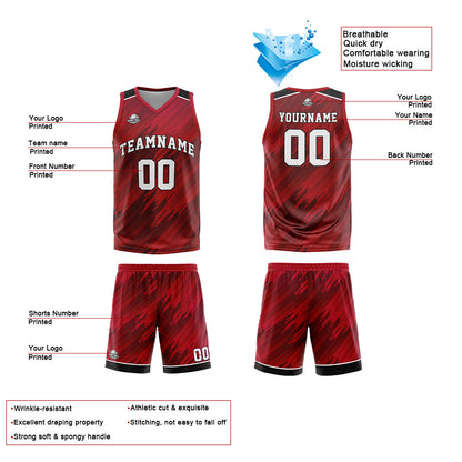 Custom Red Basketball Jersey Uniform Suit Printed Your Logo Name Number