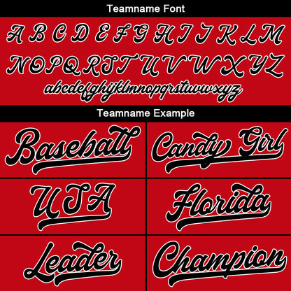 Custom Baseball Jersey Stitched Design Personalized Hip Hop Baseball Shirts Red-Black