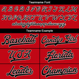 Custom Baseball Jersey Stitched Design Personalized Hip Hop Baseball Shirts Red-Black