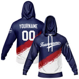 Custom Navy White Hoodie Sweatshirt Set for Men Women Youth Tops and Pants Set Tracksuit