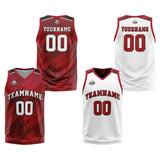 Custom Strip-Type Red Reversible Basketball Suit for Adults and Kids Personalized Jersey