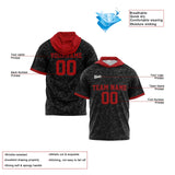 Custom Black Red Short Sleeve Hoodies for Men Women Shirts with Hoods Printed Name Logo