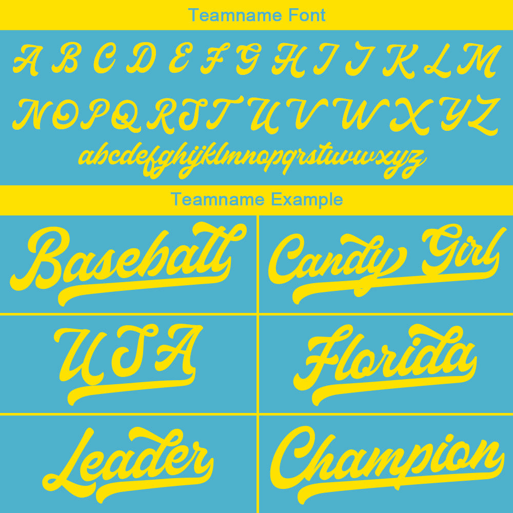 Custom Baseball Jersey Stitched Design Personalized Hip Hop Baseball Shirts Light Blue-Yellow