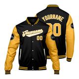 Custom Black Yellow Varsity Jackets for Men Women Youth Personalized Letterman Jackets