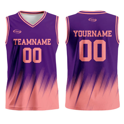 Custom Purple Pink Basketball Jersey Uniform Suit Printed Your Logo Name Number