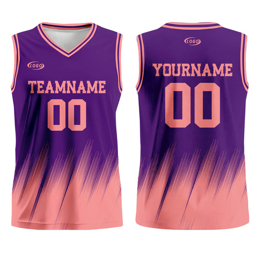 Custom Purple Pink Basketball Jersey Uniform Suit Printed Your Logo Name Number