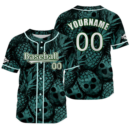 Custom Green Baseball Jersey Print Personalized Name, Number and Logo