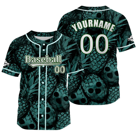 Custom Green Baseball Jersey Print Personalized Name, Number and Logo
