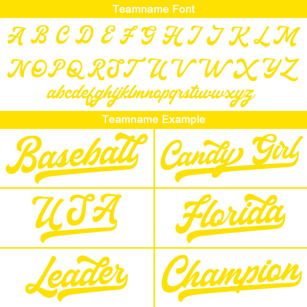 Custom Baseball Jersey Stitched Design Personalized Hip Hop Baseball Shirts White-Yellow